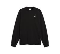 Sweatshirt PUMA "Essentials Elevated Relaxed Material Crew Sweatshirt Herren", Herren, Gr. XXL, schwarz, Obermaterial: 66% Baumwolle, 2% Elasthan, 32% Polyester. Rippe: 3% Elasthan, 97% Baumwolle. Bes