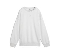 Sweatshirt PUMA "Essentials Oversized Sweatshirt Damen", Damen, Gr. S, weiß (weiß glow heather), Obermaterial: 34% Polyester, 66% Baumwolle. Rippe: 97% Baumwolle, 3% Elasthan, oversize, Rundhals, Swea