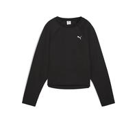 Sweatshirt PUMA "Evostripe Comfort Short Sweatshirt Damen", Damen, Gr. XS, schwarz, Obermaterial: 77% Baumwolle, 23% Polyester; Rippe: 3% Elasthan, 97% Baumwolle; Einsatz: 20% Polyester, 80% Baumwolle