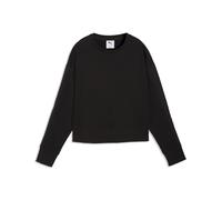 Sweatshirt PUMA "HER Relaxed Sweatshirt Damen", Damen, Gr. M, schwarz, Obermaterial: 32% Polyester, 68% Baumwolle. Rippe: 97% Baumwolle, 3% Elasthan, relaxed fit, Rundhals, Sweatshirts Sweatshirt (489