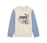 Sweatshirt PUMA "Little Runners Sweatshirt Kinder", Mädchen, Gr. 104, weiß (alpine snow weiß), Obermaterial: 68% Baumwolle, 32% Polyester; Rippe: 97% Baumwolle, 3% Elasthan, normal, Rundhals, Sweatshi