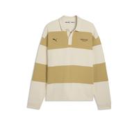 Sweatshirt PUMA "Porsche Legacy Polosweatshirt Herren", Herren, Gr. XXL, coffee milk beige, Obermaterial: 68% Baumwolle, 32% Polyester, normal, Rundhals, Sweatshirts Sweatshirt (48456003-XXL) coffee m
