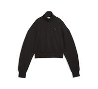 Sweatshirt PUMA "PUMATECH SENSE Crew Sweatshirt mit Reißverschluss bis zum Hals", Damen, Gr. S, schwarz, Obermaterial: 9% Elasthan, 50% Polyester, 16% Baumwolle, 25% Modal. Taschenfutter: 100% Baumwol