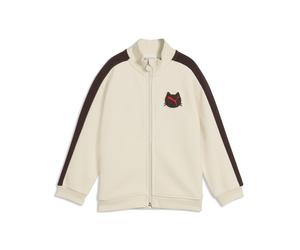 Sweatshirt PUMA "T7 Imaginary Friend Relaxed Jacke mit Reißverschluss Kinder", Mädchen, Gr. 104, alpine snow weiß, Obermaterial: 34% Polyester, 66% Baumwolle. Rippe: 97% Baumwolle, 3% Elasthan. Seiten