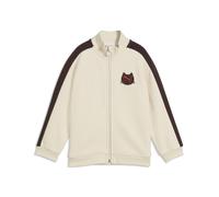 Sweatshirt PUMA "T7 Imaginary Friend Relaxed Jacke mit Reißverschluss Kinder", Mädchen, Gr. 122, alpine snow weiß, Obermaterial: 34% Polyester, 66% Baumwolle. Rippe: 97% Baumwolle, 3% Elasthan. Seiten