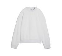 Sweatshirt PUMA "Wardrobe Essentials Oversized Sweatshirt Damen", Damen, Gr. M, weiß glow heather, Obermaterial: 32% Polyester, 68% Baumwolle. Rippe: 4% Elasthan, 96% Baumwolle, oversize, Rundhals, Sw