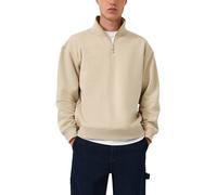 Sweatshirt QS, Herren, Gr. L, beige, Sweatware, Obermaterial: 60% Baumwolle, 40% Polyester, unifarben, relaxed fit hüftlang, V-Ausschnitt, Rippbündchen, Sweatshirts Sweatshirt (71829708-L) beige