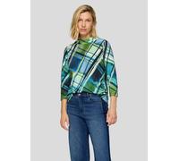 Sweatshirt RABE "Sweatshirt", Damen, Gr. 42, dunkelblau, 76%Baumwolle, 16%Polyester, 8%Elastan, kariert, gerade, Sweatshirts Sweatshirt (21317153-42) dunkelblau