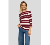 Sweatshirt RABE "Sweatshirt", Damen, Gr. 42, rot, 76%Baumwolle, 16%Polyester, 8%Elastan, gestreift, gerade, Sweatshirts Sweatshirt (32020220-42) rot