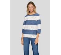 Sweatshirt RABE "Sweatshirt", Damen, Gr. 44, dunkelblau, 76%Baumwolle 16%Polyester 8%Elasthan, gestreift, gerade, Sweatshirts Sweatshirt (76567355-44) dunkelblau