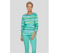 Sweatshirt RABE "Sweatshirt", Damen, Gr. 50, grün, 76%Baumwolle, 16%Polyester, 8%Elastan, gemustert, gerade, Sweatshirts Sweatshirt (16238918-50) grün