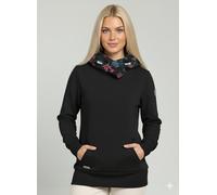 Sweatshirt RAGWEAR "ANGELLIKA FLOWERS O", Damen, Gr. 3XL, schwarz, Sweatware, Obermaterial: 90% Baumwolle, 10% Polyester, bedruckt, gemustert, Rundhals, Rippbündchen, Sweatshirts Sweatshirt, mit asymm