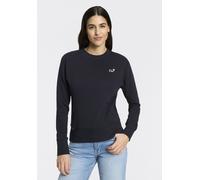 Sweatshirt RAGWEAR "AZALLEA O", Damen, Gr. XL, navy, Sweatware, Obermaterial: 70% Baumwolle, 30% Polyester, unifarben mit Farbeinsatz, hüftlang, Rundhals, Rippbündchen, Sweatshirts Sweatshirt, mit Log