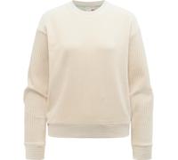 Sweatshirt RAGWEAR "Dellani Cordy", Damen, Gr. XS (34), beige (ecru), Material: 76% Baumwolle, 20% Polyester, 4% Elasthan, lässig geschnitten hüftlang, Rundhals, Ärmel ohne Ärmelschlitz abgestepptes B