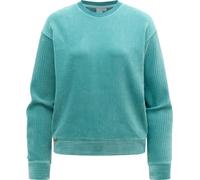 Sweatshirt RAGWEAR "Dellani Cordy", Damen, Gr. XS (34), grün (teal grün), Material: 76% Baumwolle, 20% Polyester, 4% Elasthan, lässig geschnitten hüftlang, Rundhals, Ärmel ohne Ärmelschlitz abgesteppt