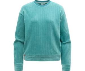 Sweatshirt RAGWEAR "Dellani Cordy", Damen, Gr. XXXL(46), grün (teal grün), Material: 76% Baumwolle, 20% Polyester, 4% Elasthan, lässig geschnitten hüftlang, Rundhals, Ärmel ohne Ärmelschlitz abgestepp