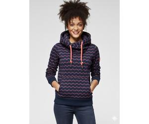 Sweatshirt RAGWEAR "GRIPY BOLD CHEVRON O", Damen, Gr. XL, navy, Sweatware, Obermaterial: 65% Baumwolle, 35% Polyester, bedruckt, gemustert, Rundhals, Sweatshirts Sweatshirt, Hoodie mit hochschießendem