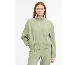 Sweatshirt RAGWEAR "IZZAR CORD", Damen, Gr. XS (34), grün (dusty grün), Sweatware, Obermaterial: 76% Baumwolle, 20% Polyester, 4% Elasthan, unifarben, regular fit hüftlang, Rundhals, elastischer Bund,