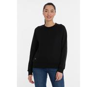 Sweatshirt RAGWEAR "JOANN", Damen, Gr. S, schwarz, Sweatware, Obermaterial: 70% Baumwolle, 30% Polyester, unifarben, figurumspielend hüftbedeckend, Rundhals, Raglanärmel Rippbündchen, Sweatshirts Swea