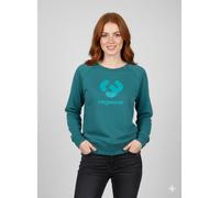 Sweatshirt RAGWEAR "JOHANKA LOGO O", Damen, Gr. L, petrol, Sweatware, Obermaterial: 65% Baumwolle, 35% Polyester, bedruckt, normal, Rundhals, Rippbündchen, Sweatshirts Sweatshirt (88116200-L) petrol