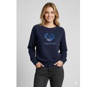 Sweatshirt RAGWEAR "JOHANKA LOGO O", Damen, Gr. XS, navy, Sweatware, Obermaterial: 65% Baumwolle, 35% Polyester, bedruckt, normal, Rundhals, Rippbündchen, Sweatshirts Sweatshirt (18642510-XS) navy