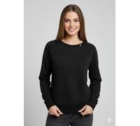 Sweatshirt RAGWEAR "JOHANKA MULTIDOTS O", Damen, Gr. S, schwarz, Sweatware, Obermaterial: 70% Baumwolle, 30% Polyester, bedruckt, gepunktet, normal, Rundhals, Rippbündchen, Sweatshirts Sweatshirt, Top