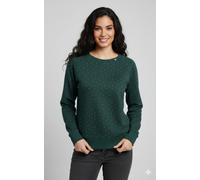 Sweatshirt RAGWEAR "JOHANKA MULTIDOTS O", Damen, Gr. XS, grün (dunkelgrün), Sweatware, Obermaterial: 70% Baumwolle, 30% Polyester, bedruckt, gepunktet, normal, Rundhals, Rippbündchen, Sweatshirts Swea