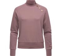 Sweatshirt RAGWEAR "Majjorka Solid", Damen, Gr. 4XL (48), lila (mauve), Sweatware, Material: 70% Baumwolle, 30% Polyester, oversize hüftlang, hoch geschlossener Ausschnitt, Ärmel ohne Ärmelschlitz Rip