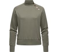 Sweatshirt RAGWEAR "Majjorka Solid", Damen, Gr. XL (42), grün (olivgrün), Sweatware, Material: 70% Baumwolle, 30% Polyester, oversize hüftlang, hoch geschlossener Ausschnitt, Ärmel ohne Ärmelschlitz R