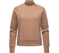 Sweatshirt RAGWEAR "Majjorka Solid", Damen, Gr. XXXL(46), beige, Sweatware, Material: 70% Baumwolle, 30% Polyester, oversize hüftlang, hoch geschlossener Ausschnitt, Ärmel ohne Ärmelschlitz Rippbündch