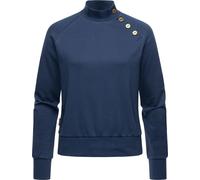 Sweatshirt RAGWEAR "Majjorka Solid", Damen, Gr. XXXL(46), blau (navy), Sweatware, Material: 70% Baumwolle, 30% Polyester, oversize hüftlang, hoch geschlossener Ausschnitt, Ärmel ohne Ärmelschlitz Ripp