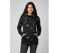 Sweatshirt RAGWEAR "NESKA AZTEK O", Damen, Gr. XL, schwarz, Sweatware, Obermaterial: 70% Baumwolle, 30% Polyester, bedruckt, gemustert, hüftbedeckend, asymmetrischer Ausschnitt, Rippbündchen, Sweatshi