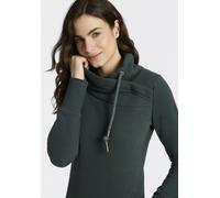 Sweatshirt RAGWEAR "NESKA O", Damen, Gr. S, dunkelgrün, Sweatware, Obermaterial: 70% Baumwolle, 30% Polyester, hüftlang, Wasserfallausschnitt, Sweatshirts Sweatshirt, seitliche Eingrifftaschen (746204