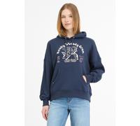 Sweatshirt RAGWEAR "PIRITA PP", Damen, Gr. S (36), schwarz (midnight), Sweatware, Obermaterial: 70% Baumwolle, 30% Polyester, bedruckt, regular fit hüftbedeckend, Rundhals, Rippbündchen, Sweatshirts S