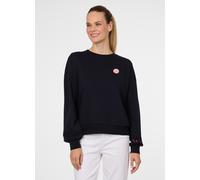 Sweatshirt RAGWEAR "WUSS PATCH", Damen, Gr. M, schwarz (navy), Sweatware, Obermaterial: 50% Baumwolle, 50% Polyester, unifarben, normal, Rundhals, Sweatshirts Sweatshirt, aus Baumwollmischung, normale