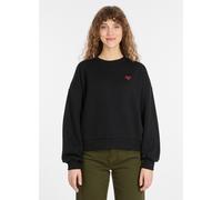 Sweatshirt RAGWEAR "WUSS PP", Damen, Gr. M, schwarz, Sweatware, Obermaterial: 70% Baumwolle, 30% Polyester, unifarben, normal, Rundhals, Sweatshirts Sweatshirt, mit Rundhalsausschnitt, im lässigen Cas