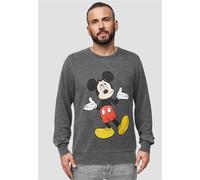 Sweatshirt RECOVERED "Disney Mickey", Herren, Gr. S, grau, 100% Baumwolle, bedruckt, normal, Rundhals, Sweatshirts Sweatshirt, mit beliebtem Mickey Mouse-Print (81466751-S) grau
