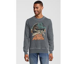 Sweatshirt RECOVERED "Star Wars Empire Strikes Back Retro X-Wing", Herren, Gr. M, grau, 60% Polyester, 40% Baumwolle, bedruckt, normal, Rundhals, Sweatshirts Sweatshirt, im zeitlosen Design (50464027-