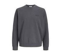 Sweatshirt JACK & JONES "JJEARCHIVE GRAPHIC SWEAT CREW NECK NOOS", Herren, Gr. M, grau (asphalt), angeraute Sweatware, Obermaterial: 80% Baumwolle, 20% Polyester, bedruckt, normal, Rundhals, Rippbündc