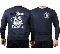 Sweatshirt Rescue 2 - mit fire Fighting Bulldog - Brooklyn - New Yorker Feuerwehr