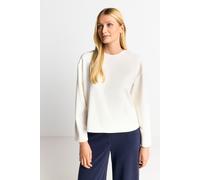 Sweatshirt RICHROYAL "2409 T Peach Crew", Damen, Gr. S, weiß (pearl weiß), Sweatware, Obermaterial: 52% Modal, 42% Polyester, 6% Elasthan, Rundhals, Sweatshirts Sweatshirt, überschnittene Schultern, s