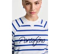 Sweatshirt RICHROYAL, Damen, Gr. XS, royal blau, Sweatware, Obermaterial: 96% Baumwolle, 4% Elasthan, geringelt, gestreift, Basic hüftlang, Rundhals, Raglanärmel Rippbündchen, Sweatshirts Sweatshirt,