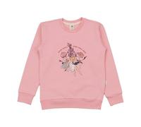 Sweatshirt Rosa Feen & Blumen platzierter Print Bio-Baumwolle GOTS - Walkiddy 98