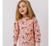 Sweatshirt Rosa Pferde-Allover Bio-Baumwolle GOTS - Walkiddy Rosa 122