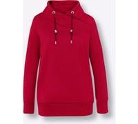 Sweatshirt HEINE, Damen, Gr. 36, rot, 50% Baumwolle, 50% Polyester, unifarben, Rundhals, Sweatshirts Sweatshirt (87884052-36) rot