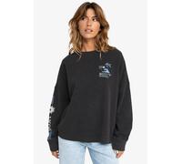 Sweatshirt ROXY "EAST SIDE MIDWEIGHT LS", Damen, Gr. XS, phantom, angeraute Sweatware, Obermaterial: 60% Baumwolle, 40% Polyester, Rundhals, Sweatshirts Sweatshirt, Langarm-Design, mit Rundhalsausschn