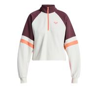 Sweatshirt ROXY "Essential Energy Boxy Half Zip", Damen, Gr. S, whisper weiß, 100% Baumwolle, Sweatshirts Sweatshirt (85687155-S) whisper weiß