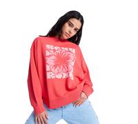 Sweatshirt ROXY "Lineup Terry", Damen, Gr. S, hibiscus, Obermaterial: 55% Walkfrottier, 25% Walkfrottier, 20% Microfaser;, Sweatshirts Sweatshirt (18507313-S) hibiscus