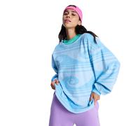Sweatshirt ROXY "Make It Sunny", Damen, Gr. S, airy blau make a splash big, Obermaterial: 78% Baumwolle, 22% Polyester., Sweatshirts Sweatshirt (39844236-S) airy blau make a splash big