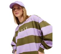 Sweatshirt ROXY "Strictly Stripes", Damen, Gr. XS, winter moss stricty striipe, Obermaterial: 60% Baumwolle, 40% Polyester., Sweatshirts Sweatshirt (36979560-XS) winter moss stricty striipe